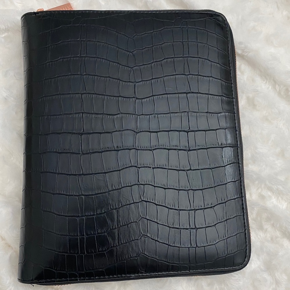 Kikki K A5 black croc planner